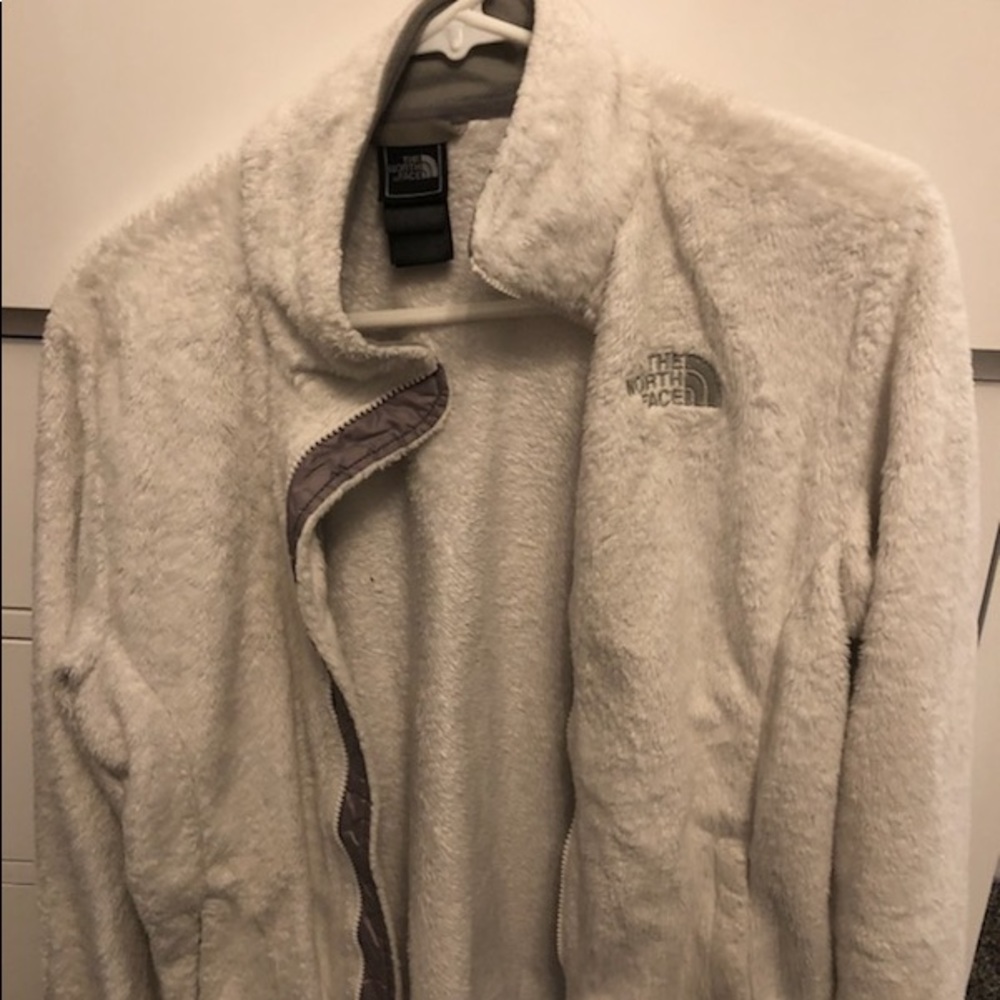 White Northface zip up jacket size small